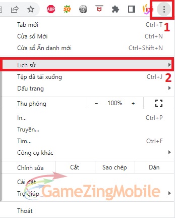 Cách xóa lịch sử Google Chrome 02