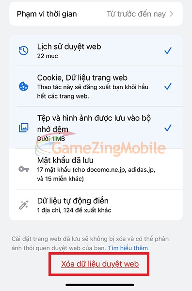 Cách xóa lịch sử Google Chrome 07