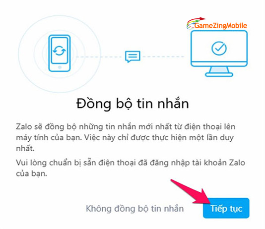 Đồng bộ tin nhắn Zalo