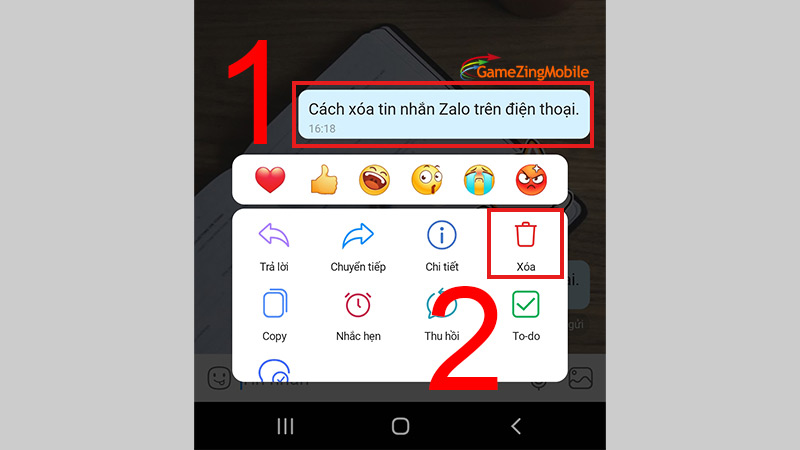 Xóa tin nhắn Zalo 01