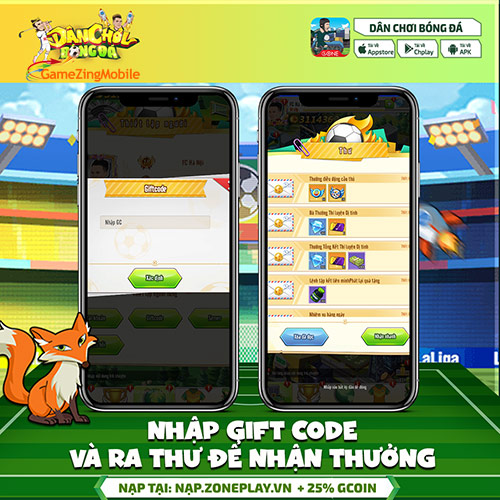 Cách nhập GiftCode Dân Chơi Bóng Đá 02