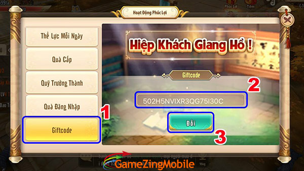 Cách nhập GiftCode Hiệp Khách Giang Hồ Mobile 02