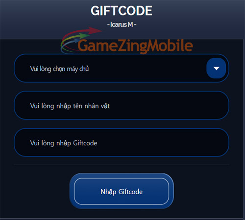 Cách nhập GiftCode ICarus M