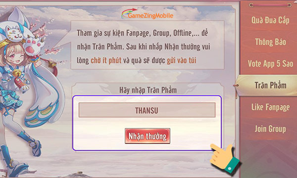 Cách nhập GiftCode Ngự Thần Sư 03