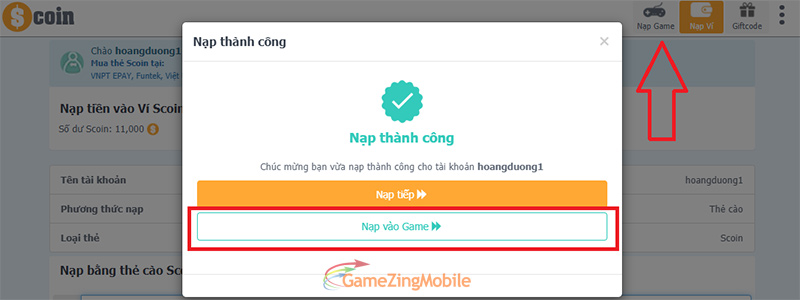 Nạp thẻ Ngự Thần Sư 03