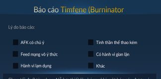 Báo cáo tài khoản vi phạm trong Loạn Chiến Mobile