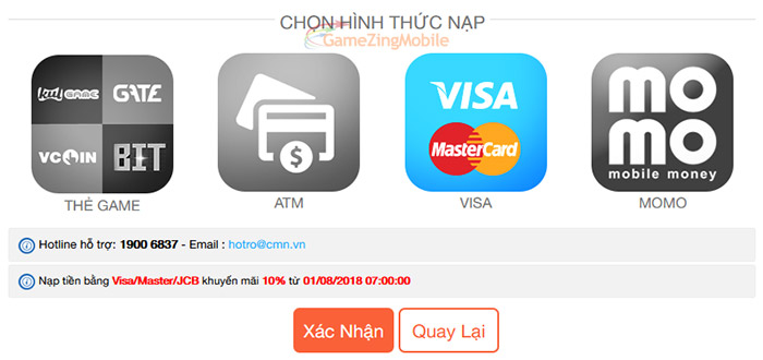 Hướng dẫn nạp thẻ Truyền Thuyết Thánh Thụ 02