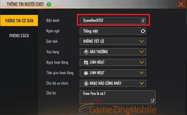 Đổi Tên Free Fire 3