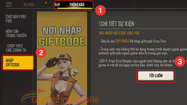 Nhập Code Free Fire 2