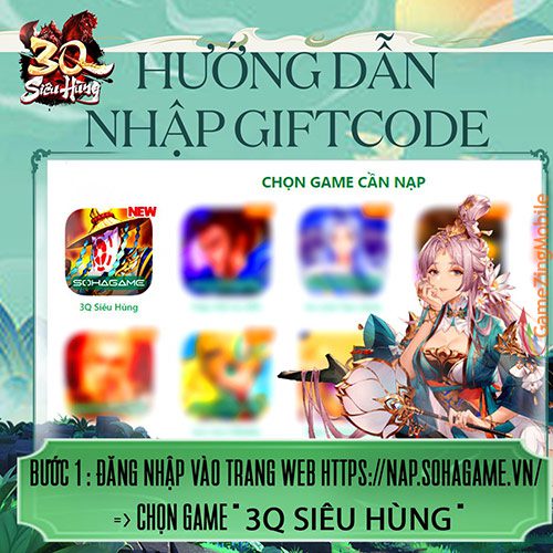 Cách nhập Code 3Q Siêu Hùng 1