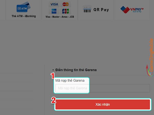 Nạp thẻ Garena Cái Thế Tranh Hùng 12